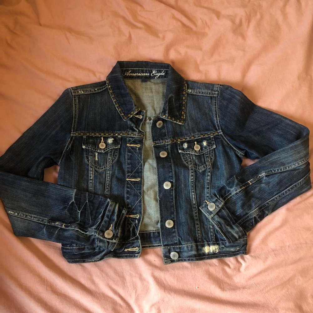 American Eagle Denim Jacket With Studs - image 6
